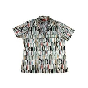 Tori Richard Mens XL Hawaiian Shirt Surfboard Print Cotton Lawn Made in Hawaii